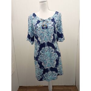 Lilly Pulitzer blue white seaside motif dress size small